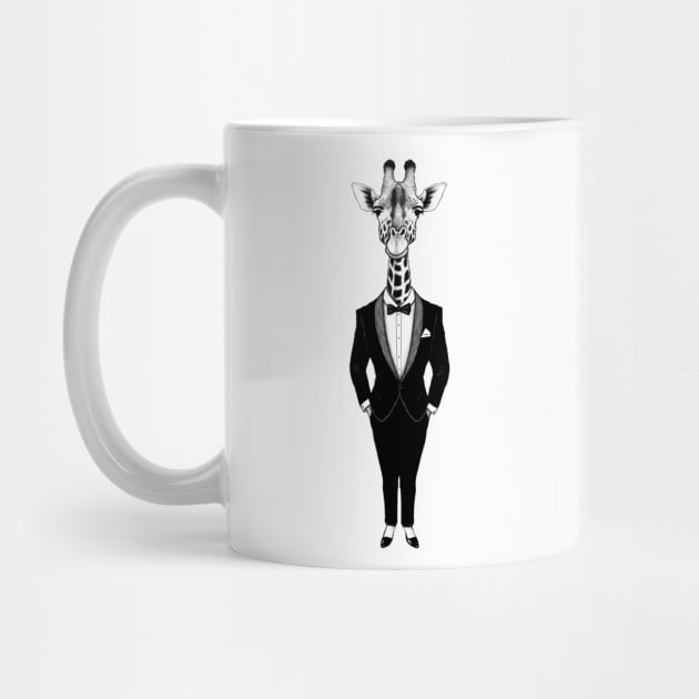 Elegant Giraffe Wearing A Tuxedo by Merchweaver